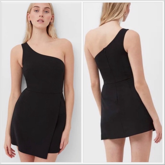 French Connection Dresses & Skirts - French Connection Black Whisper One Shoulder Envelope Dress Size 4